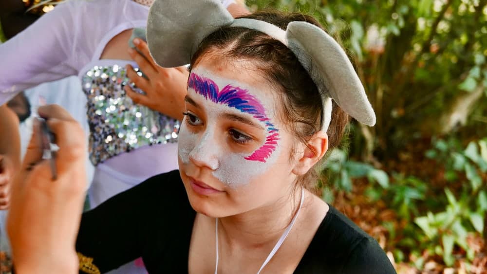 Kinderschminken auf der Zirkusparty